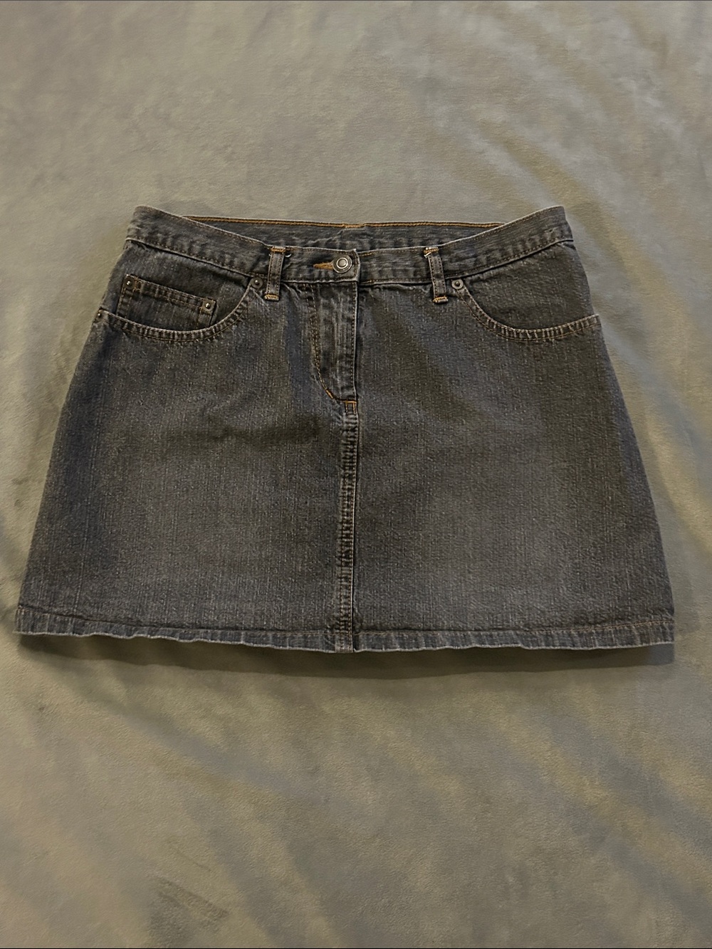 Dorothy Perkins Dark Gray Denim Mini Skirt